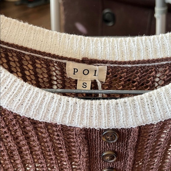 POL Women's Brown and White Knit Sweater C363 AWESOME. - Picture 2 of 10
